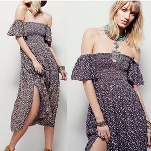 Free People Floral Midi Dress